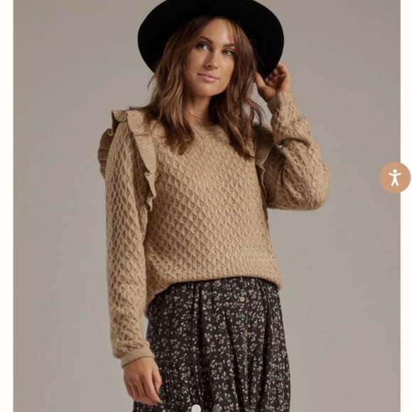 Rylee + Cru Women's La Reina Sweater in Putty XL - Picture 1 of 9